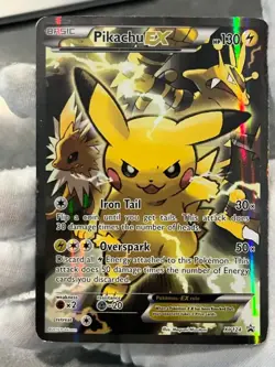 Pokemon TCG Pikachu EX XY124 Black Star Promo Holo Full Art HP - Image 3