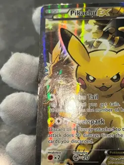 Pokemon TCG Pikachu EX XY124 Black Star Promo Holo Full Art HP - Image 4