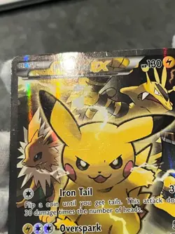 Pokemon TCG Pikachu EX XY124 Black Star Promo Holo Full Art HP - Image 5