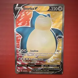Pokemon Snorlax V 197/202 Swsh01 Sword & Shield Ultra Rare Full Art Holo - Image 1