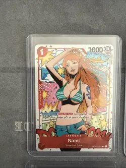 One Piece Card Game Nami ST01-007 Wings Of The Captain Alternate Art Parallel NM - Image 3