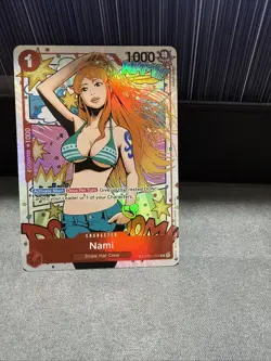 One Piece Card Game Nami ST01-007 Wings Of The Captain Alternate Art Parallel NM - Image 4