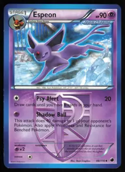 2013 BLACK & WHITE - PLASMA FREEZE - POKEMON ESPEON STAGE 1/UNCOMMON #48 - Image 1
