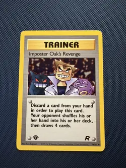 Imposter Oak’s Revenge 1st Edition Team Rocket 76/82 WOTC Pokemon 2000 - Image 1