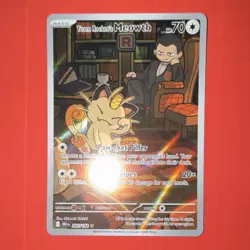 Pokemon Team Rocket's Meowth 203/182 Sv10 Illustration Rare Holo 70 HP - Image 2