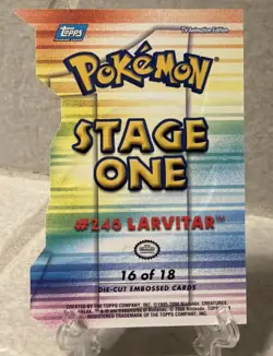 MINT Topps 2001 Pokemon Johto League Champions Larvitar Die Cut #16 - Image 4