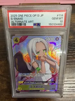 2025 One Piece OP13 Japanese S-Snake #114 Alternate Art PSA 10 Graded - Image 1
