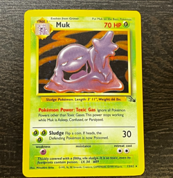 POKEMON TCG - ENGLISH FOSSIL SET MUK 13/62 HOLO RARE CARD LP MP - Image 1