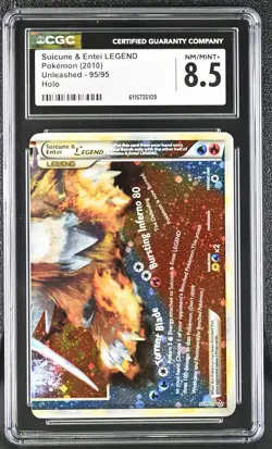 CGC 8.5 Suicune & Entei LEGEND 2010 Unleashed Bottom 95/95 Holo Pokemon Card - Image 1