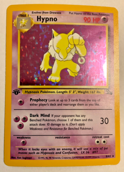 Rare! Hypno First Edition 8/62 Fossil Holo Excellent Condition Pokemon TCG - Image 1