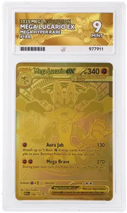 Pokemon TCG - Gold Mega Lucario EX Hyper rare 188/132 ACE 9 Mega evolution - Image 1