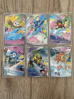 Pokemon First Partner Illustration Collection Series 1 Gen 4 & 7 Starters - Image 1