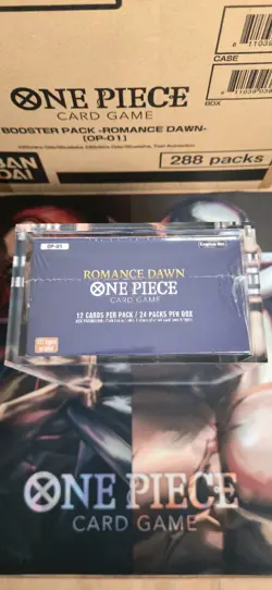 One Piece TCG OP-01 BLUE BOTTOM Romance Dawn Booster Box with Display Case - Image 5