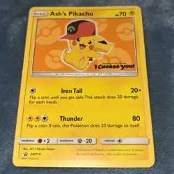 Pokemon TCG Ash's Pikachu SM110 Special Promo Card - Image 1