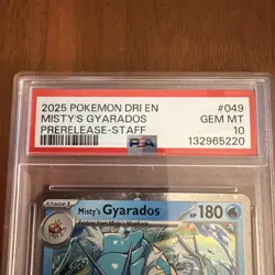 Misty's Gyarados STAFF Promo PSA 10 049/182 Destined Rivals Pokemon Card #962 - Image 2