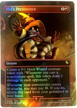 Vivi's Persistence, BORDERLESS FOIL, Near Mint, Commander: Final Fantasy MtG - Image 1
