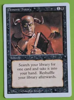MTG DEMONIC TUTOR x1, Revised. Good. Commander, Vintage - Image 1