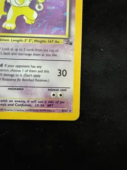 Pokemon Holo Fossil Hypno Rare Light play Card 8/62 Condition - Image 4