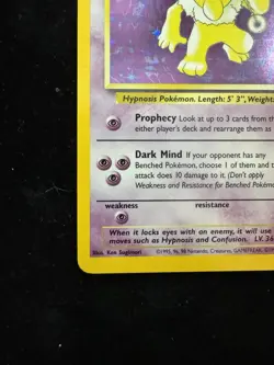 Pokemon Holo Fossil Hypno Rare Light play Card 8/62 Condition - Image 5