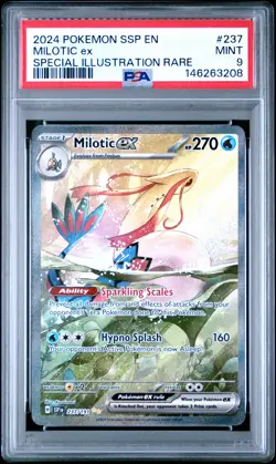 2024 POKEMON SSP EN-SURGING SPARKS SPECIAL ILLUSTRATION RARE MILOTIC EX PSA 9 - Image 1