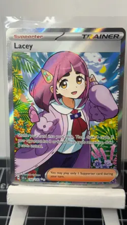 Lacey 166/142 Ultra Rare Holofoil SV07: Stellar Crown Pokemon TCG -Pack Fresh- - Image 1