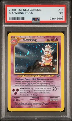 PSA 7 - 2000 Pokemon Neo Gensis SLOWKING HOLO #14 (6695) - Image 1