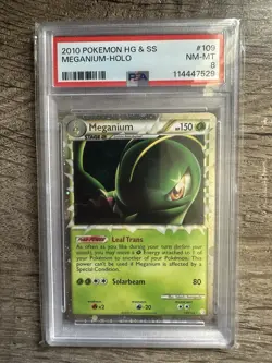 Meganium 109/123 Holo Rare Prime HeartGold SoulSilver Pokemon TCG PSA 8 - Image 1