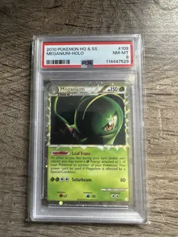 Meganium 109/123 Holo Rare Prime HeartGold SoulSilver Pokemon TCG PSA 8 - Image 2