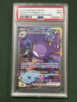 Team Rocket's Crobat EX 234/182 SIR Destined Rivals Pokemon PSA 9 Mint Card - Image 1