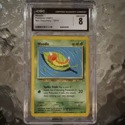 CGC 8 Weedle 70/75 Neo Discovery 2001 English Common Regular Graded - Image 1