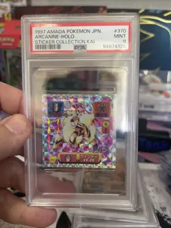 Pokemon Arcanine #370 Holo 1997 Amada Sticker Collection Kai PSA 9 MINT - Image 1