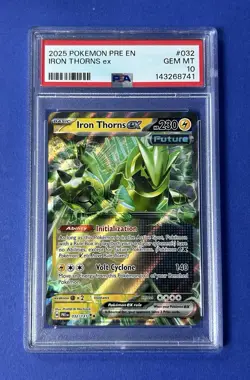 2025 Pokemon PRE EN Iron Thorns ex #032 PSA 10 GEM MT - Image 1