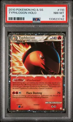 2010 POKEMON HEARTGOLD SOULSILVER TYPHLOSION PRIME #110 ULTRA PSA 8 NM 133623742 - Image 1