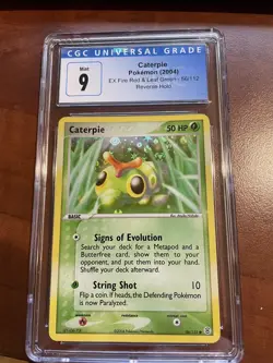 Pokemon CGC 9 MINT Caterpie 56/112 EX FireRed & LeafGreen Rev Holo 2004 - Image 1