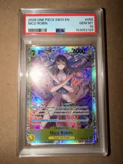 Namco One Piece Heroines EB03-055 Nico Robin Full Art Holo EN PSA 10 Pop 7 - Image 1