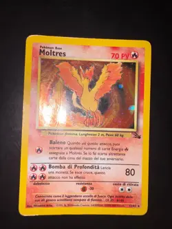 Moltres 12/62 Fossil Rara Holo Unlimited Wizards ITA Carte Vintage Pokemon Card - Image 1