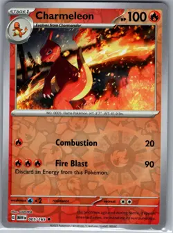 Charmeleon - 005/165 Reverse Holo SV: Scarlet & Violet 151 - Pokemon Card - NM - Image 1
