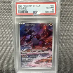 PSA 10 Groudon 069/062 Art Rare Full Art SV3a Raging Surf Japanese Pokemon Card - Image 1
