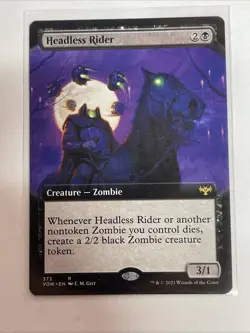 MTG Headless Rider (Extended Art) Innistrad: Crimson Vow #372 Rare - Image 1