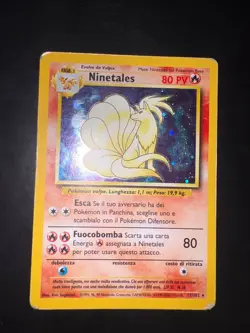 Pokemon Ninetales 12/102 Set Base Rara Holo Unlimited Wizards ITA Carte Vintage - Image 1