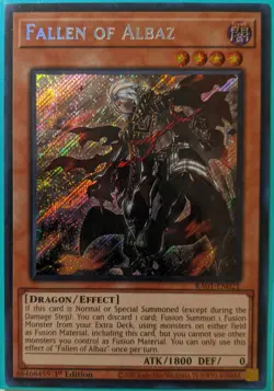 YuGiOh Fallen of Albaz Secret Rare 1st Edition RA01-EN021 - Image 1