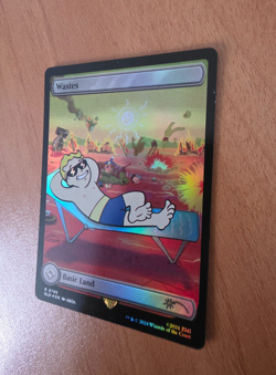 MTG - Wastes FOIL - Fallout Secret Lair Bonus Card - Full Art Basic Land - NM - Image 1