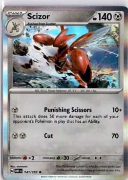 Scizor 141/197 Holo Obsidian Flames Pokemon Trading Card TCG - Image 1