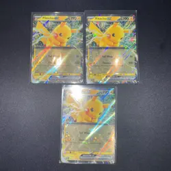 Pikachu ex 028/131 Pokemon Prismatic Evolutions Double Rare Three Of Them - Image 1