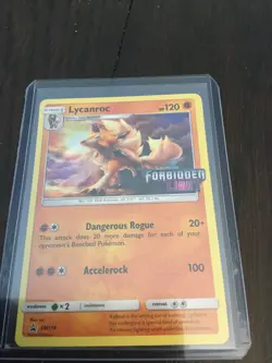 Pokemon Lycanroc Forbidden Light Pre Release Card Played - Image 1