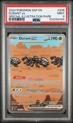 PSA 9 2024 POKEMON SSP EN-SURGING SPARKS 236 DURANT EX SPECIAL ILLUSTRATION - Image 1