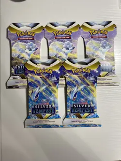 5 Pokemon TCG Silver Tempest Sealed Sleeved Booster Packs - Image 1