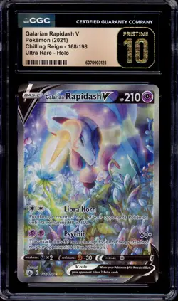 2021 Pokemon SWSH Chilling Reign FA Galarian Rapidash V #168 CGC 10 PRISTINE - Image 1