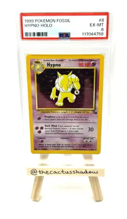 PSA 6 - Pokemon Fossil Hypno 8/62 Holo - NEW CERT - Image 1
