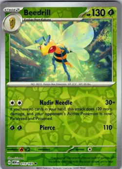 BEEDRILL 015/165 R 151 POKEMON REVERSE HOLO NM/M - Image 1